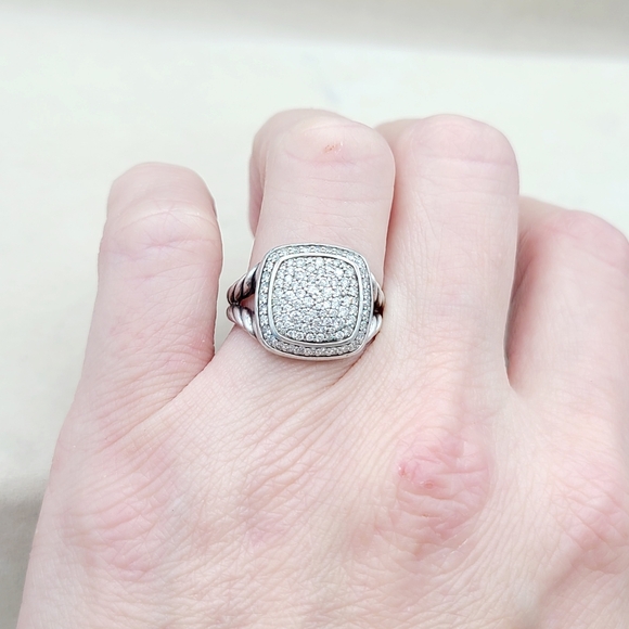 David Yurman Albion® RingSterling Silver with Pavé Diamonds, 11mm - Picture 8 of 13
